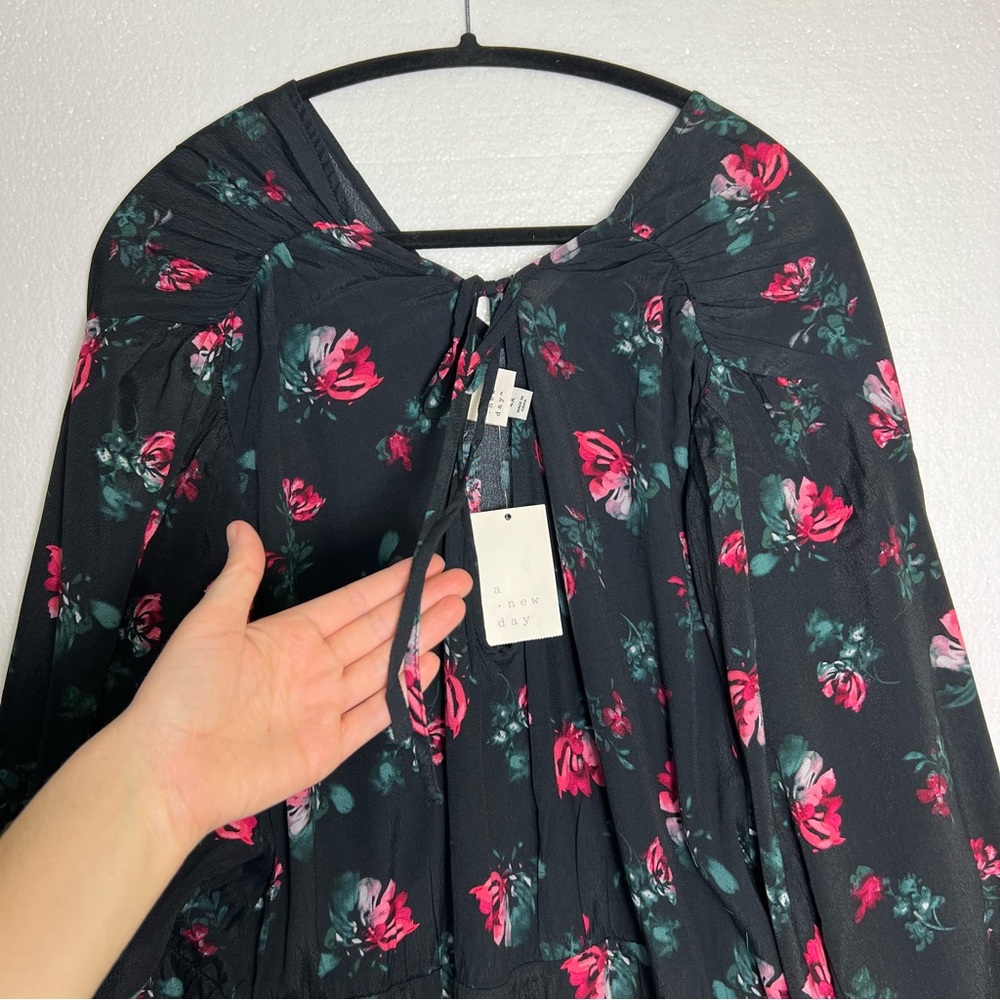 A New Day Black Floral Tiered Dress size 4X  NWT - Picture 5 of 8